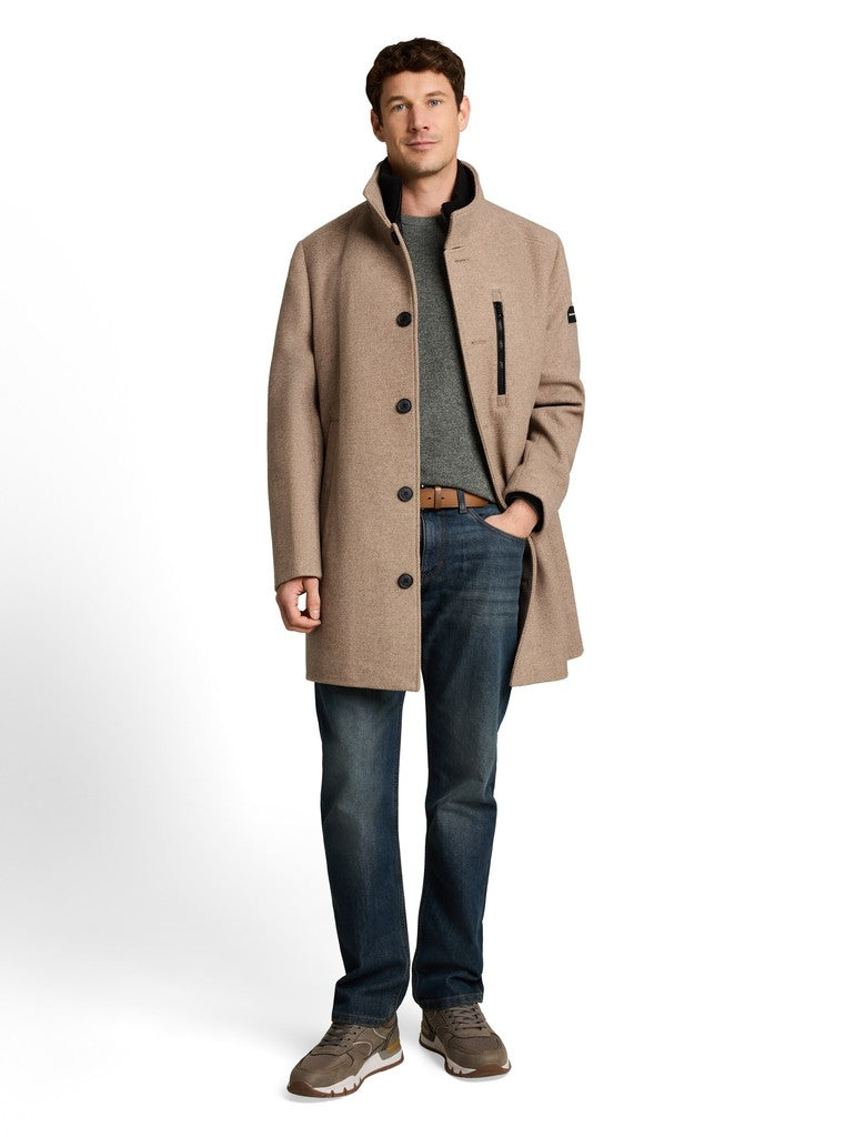 WOOL COAT WITH STAND-UP INSERT