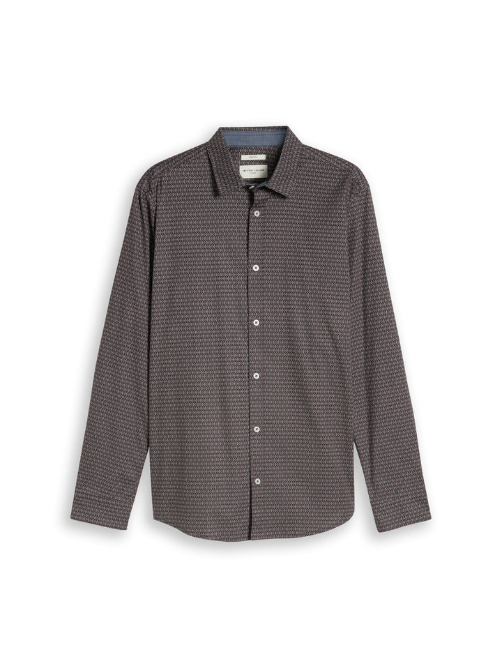 FITTED PRINTED STRETCH SHIRT
