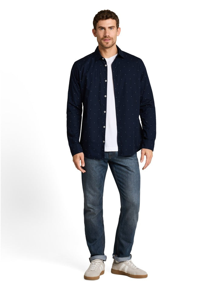 FITTED PRINTED STRETCH SHIRT