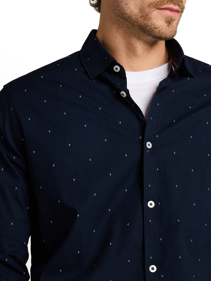 FITTED PRINTED STRETCH SHIRT