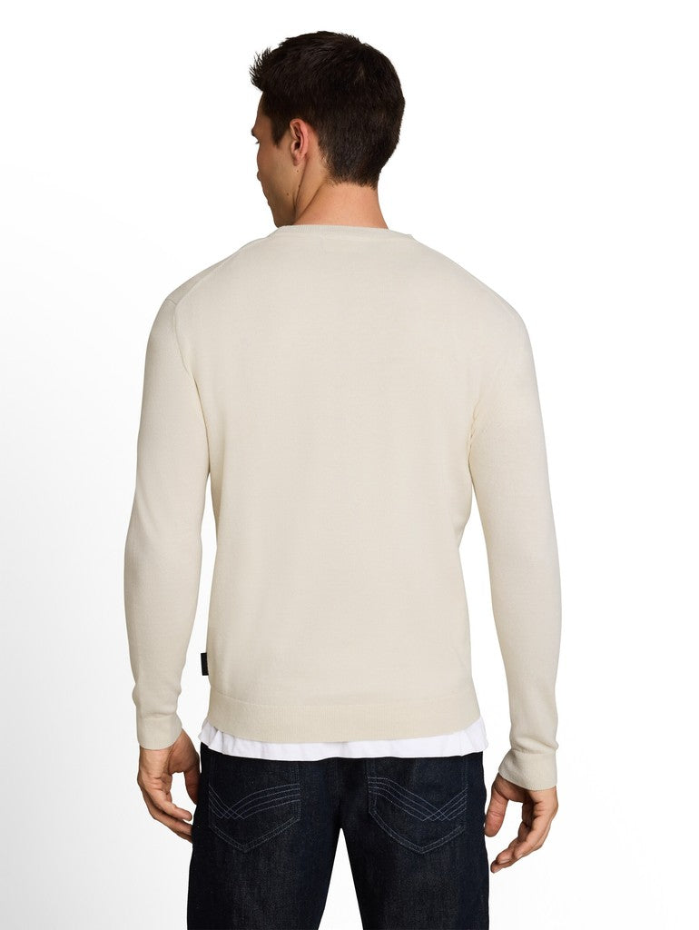 COTTON CASHMERE CREW NECK KNIT