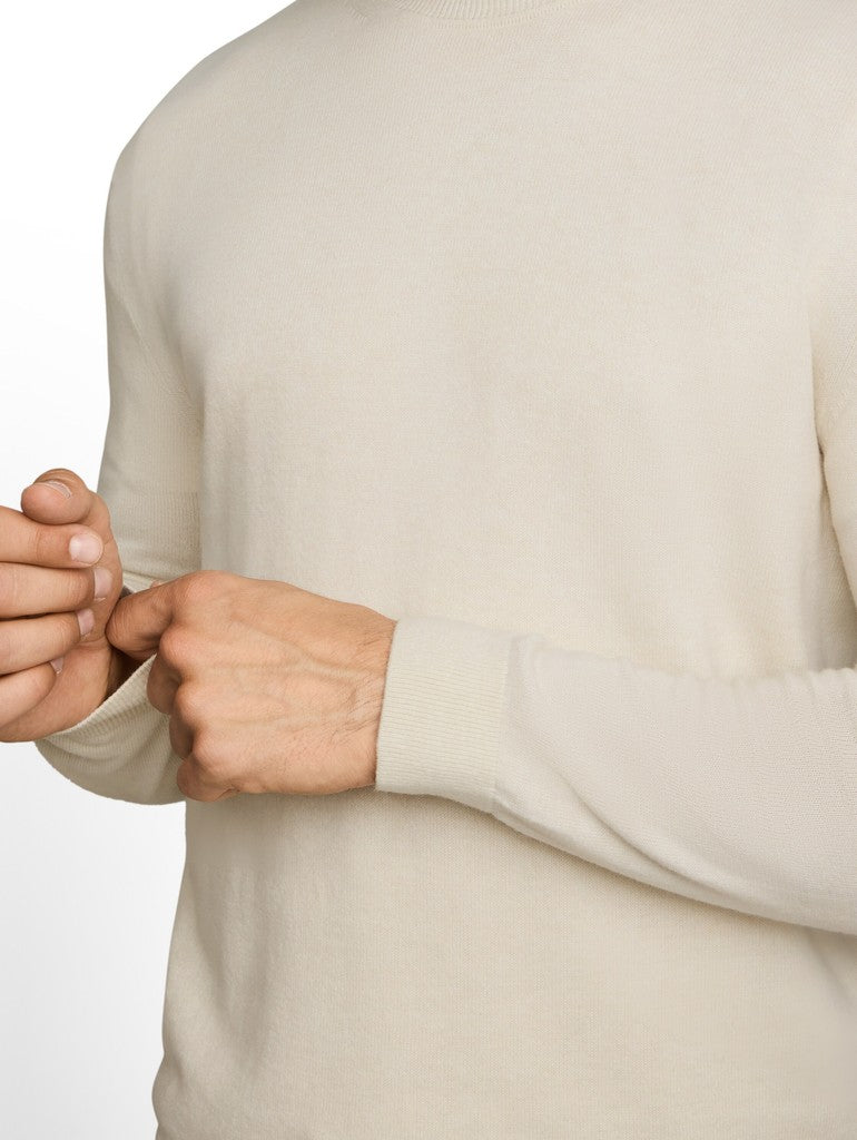 COTTON CASHMERE CREW NECK KNIT