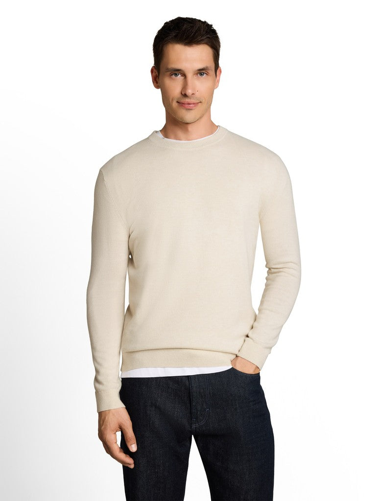COTTON CASHMERE CREW NECK KNIT
