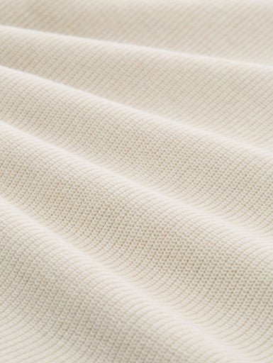 COTTON CASHMERE STRUCTURED CREW KNIT