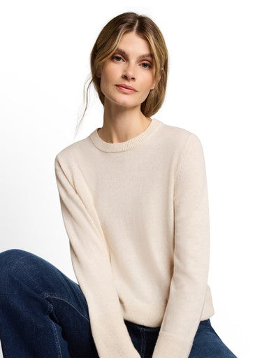 KNIT CASHMERE BLEND CREWNECK SWEATER