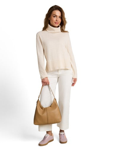 KNIT CASHMERE BLEND TURTLENECK SWEATER