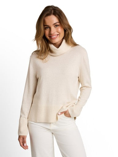 KNIT CASHMERE BLEND TURTLENECK SWEATER