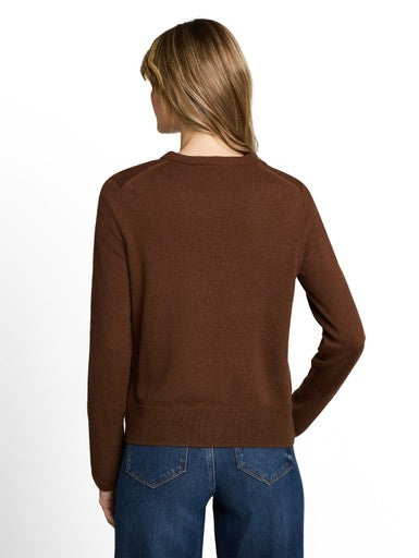 KNIT CASHMERE BLEND CREWNECK SWEATER