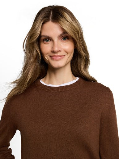 KNIT CASHMERE BLEND CREWNECK SWEATER