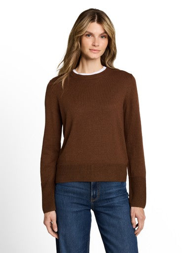 KNIT CASHMERE BLEND CREWNECK SWEATER