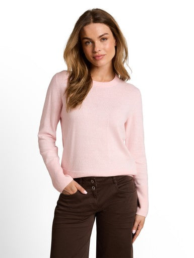 KNIT CASHMERE BLEND CREWNECK SWEATER
