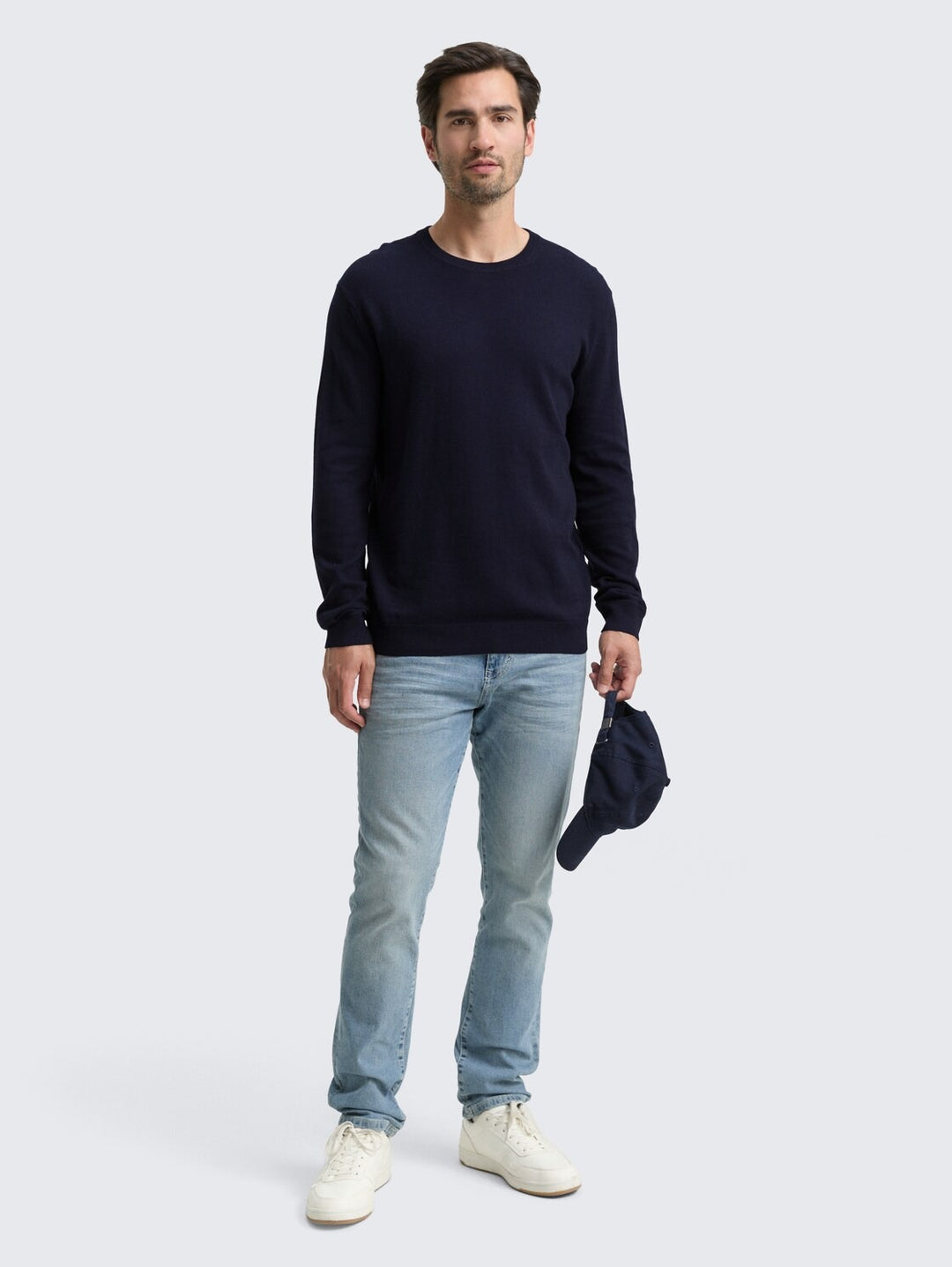 COTTON CASHMERE CREWNECK KNIT