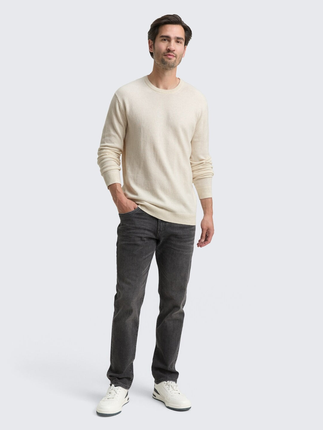 COTTON CASHMERE CREWNECK KNIT