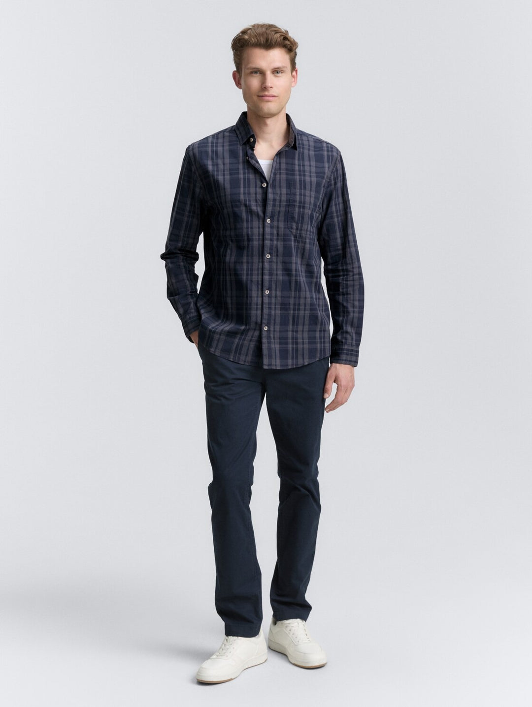 TONAL CHECK OXFORD SHIRT