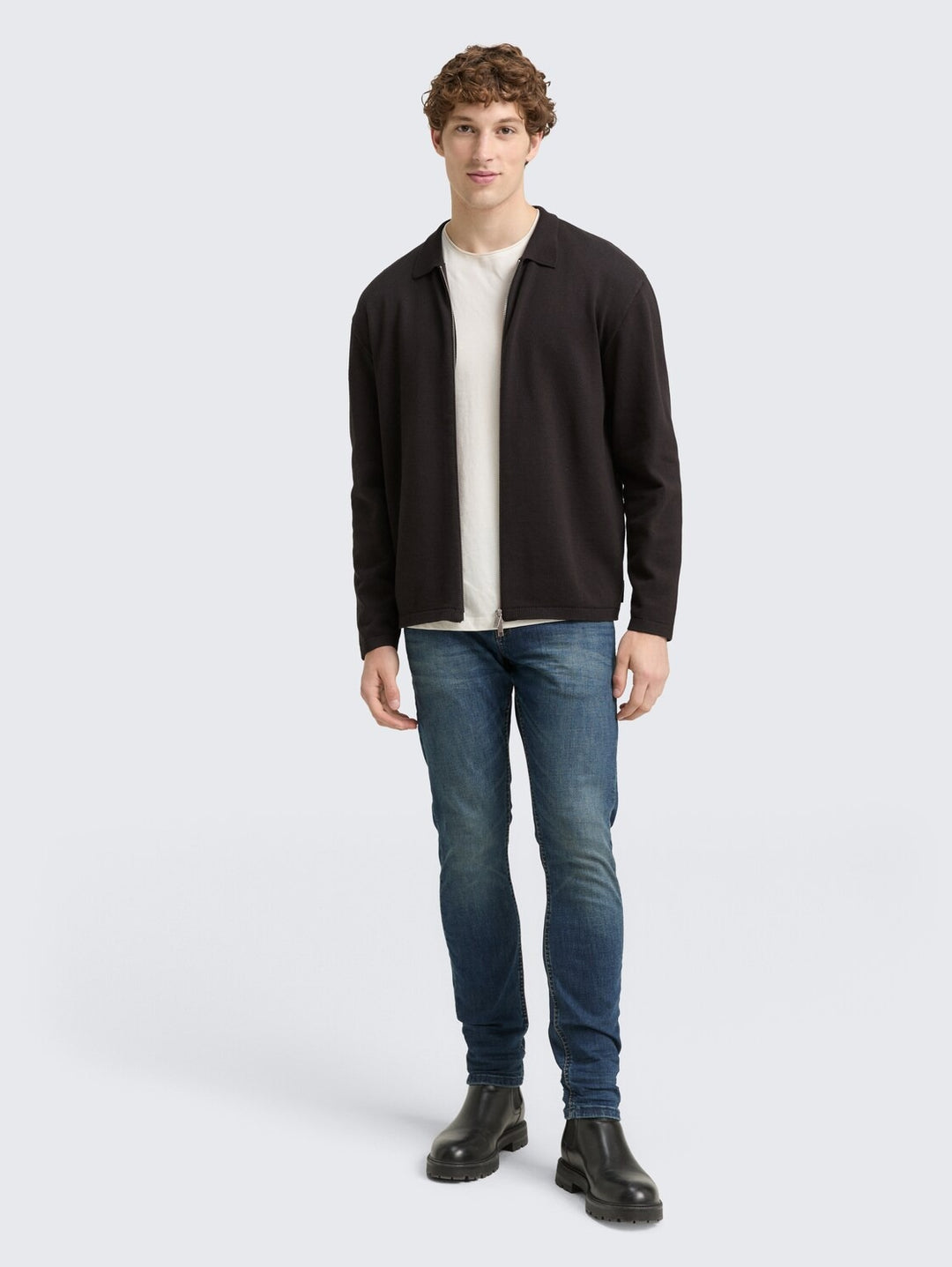 RELAXED TWOWAY ZIPPER KNITTED JACKET