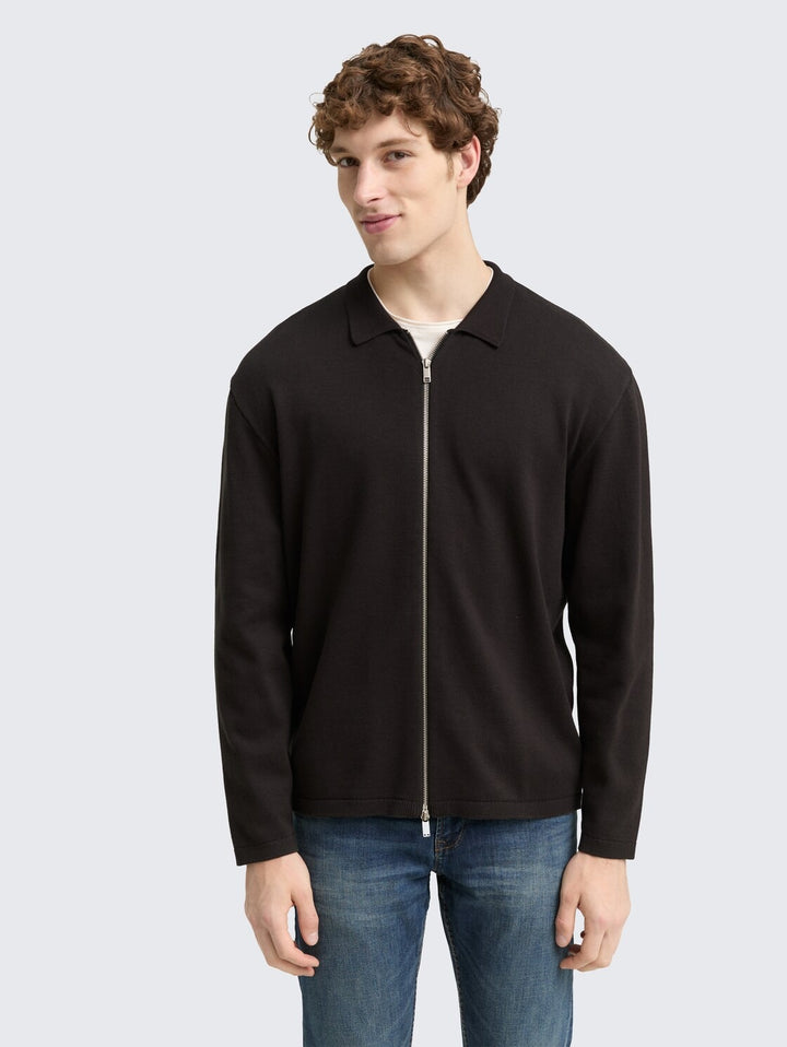 RELAXED TWOWAY ZIPPER KNITTED JACKET