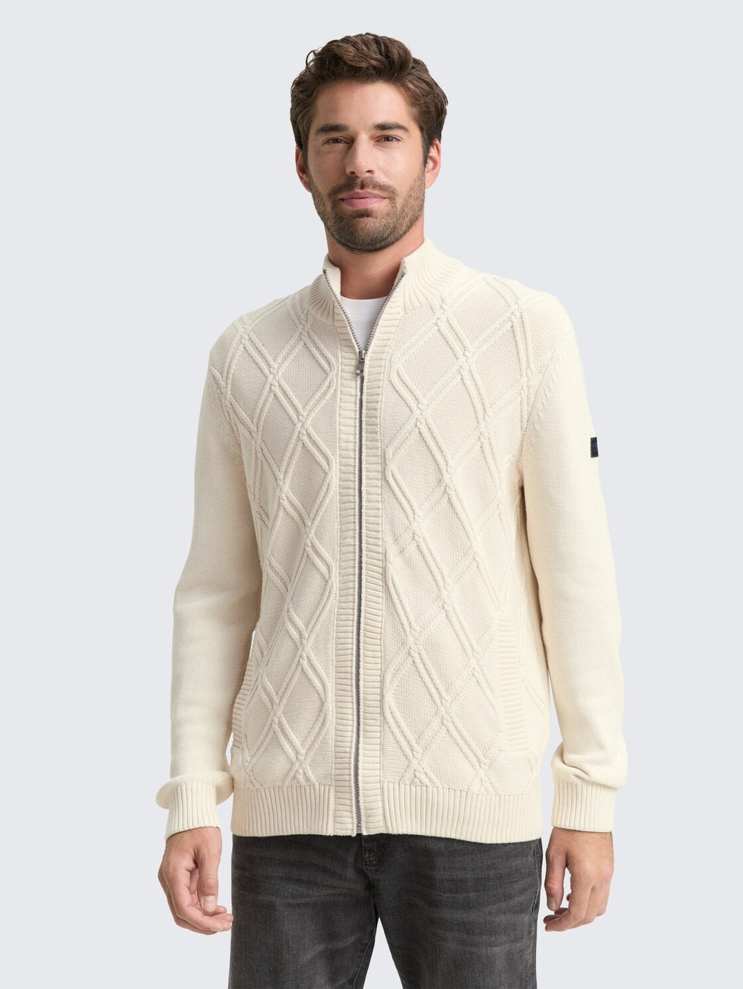 CABLE KNIT ZIP JACKET