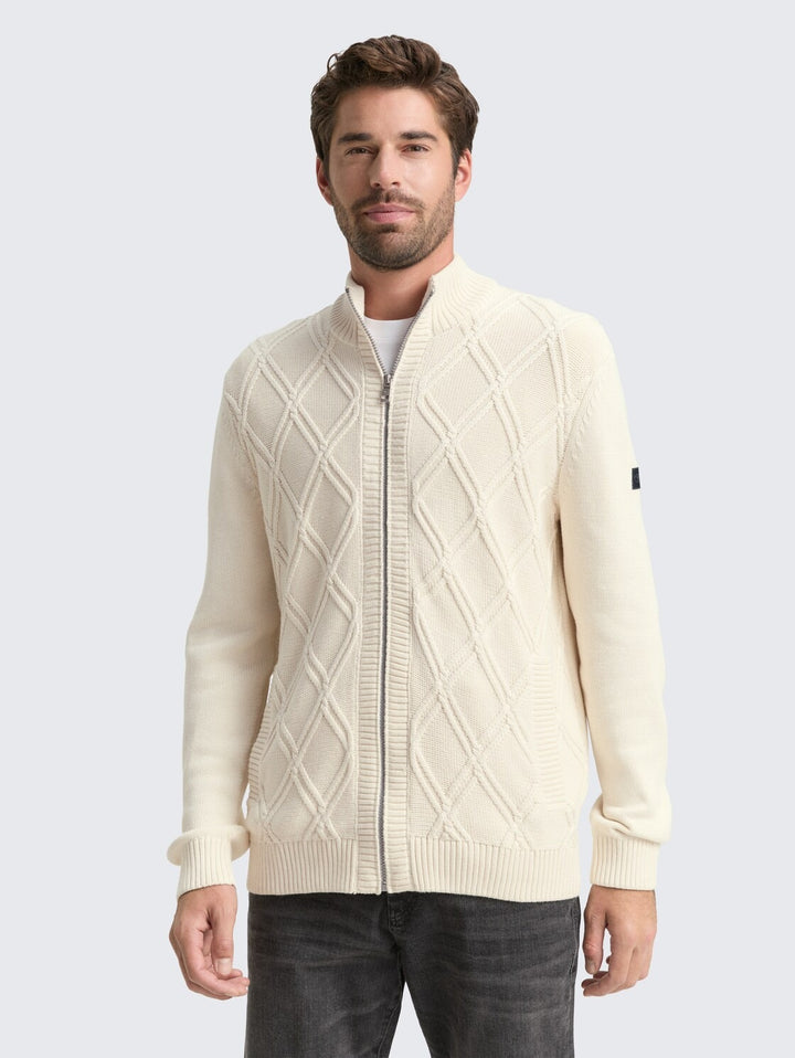 CABLE KNIT ZIP JACKET