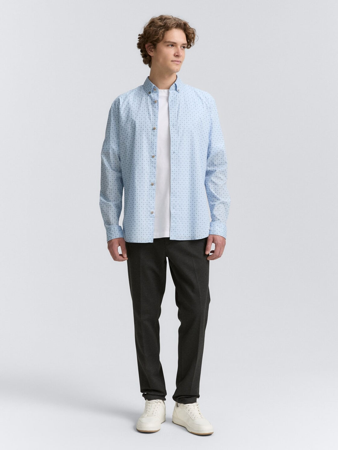 FITTED PRINTED POPLIN SHIRT