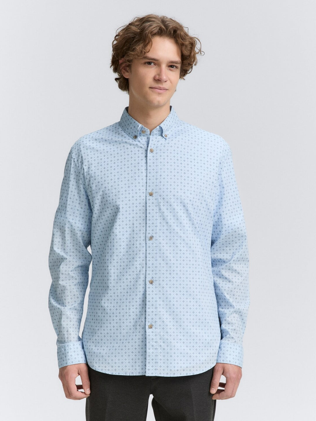 FITTED PRINTED POPLIN SHIRT